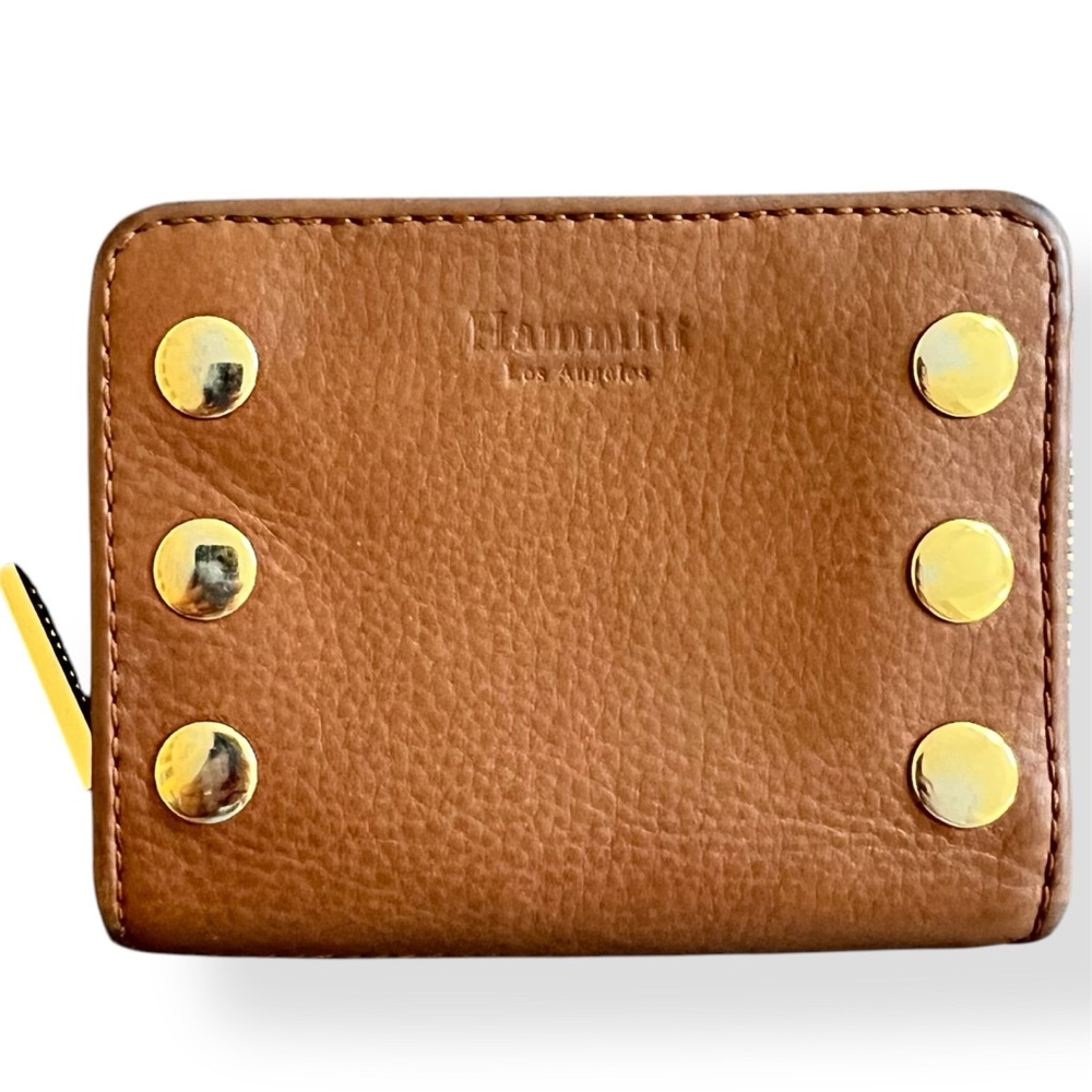 Hammitt Brown Leather Zip Around Wallet Hermosa Saddle Brown Pockets Clean